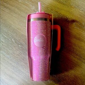 Pink Rhinestone Tumbler with Handle